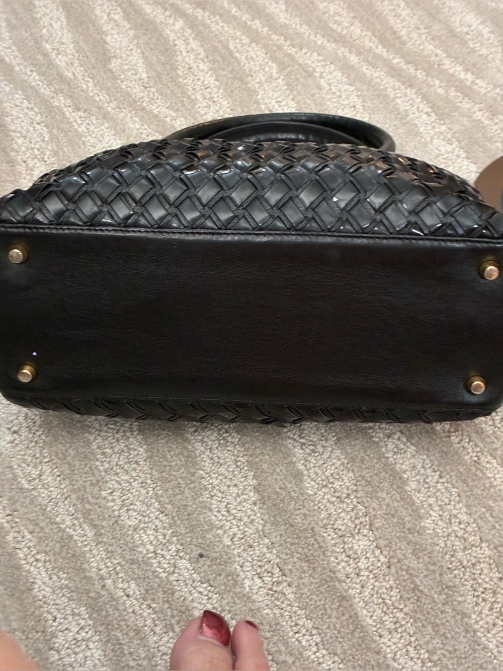 Bally Black Woven Leather Tote Bag | Luxury Italian Handbag - Picture 6 of 14